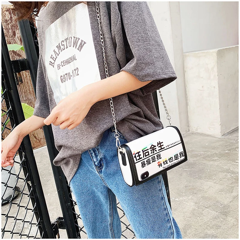 Маленькая сумка bolsa feminina Ms., маленькая сумка для девочек, маленькая сумка на плечо, сумка на плечо, сумка-мессенджер на цепочке, Студенческая маленькая квадратная сумка