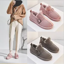 Зимние сапоги; Новинка; женские зимние короткие сапоги-трубы в Корейском стиле; обувь на плоской подошве; Студенческая обувь из вельвета и хлопка