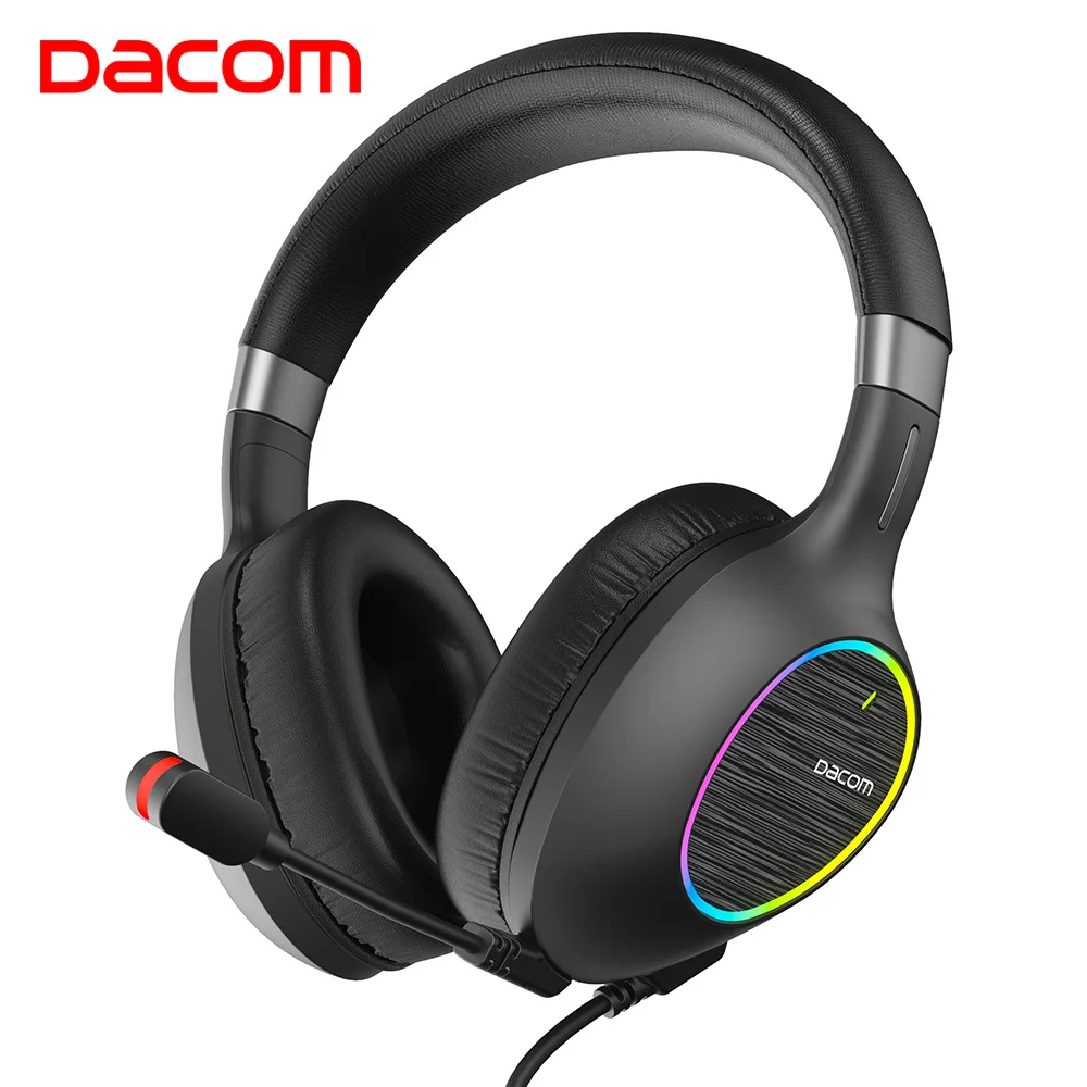 DACOM GH06 USB Gaming Headphone Stereo Headphone Adjustable With Microphone for Laptop/PC/Mobile