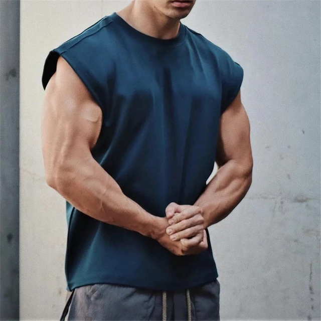 Camisetas deportivas para correr para hombre, camiseta elástica de LICRA  para entrenamiento de gimnasio, culturismo y Crossfit, ropa de verano -  AliExpress