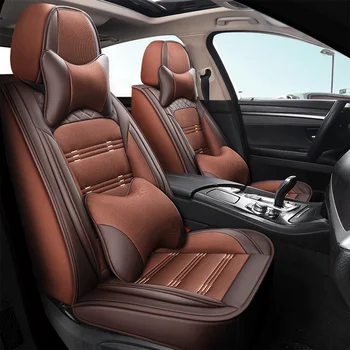 

Full Coverage PU Leather car seat cover flax fiber auto seats covers for Chevrolet epica malibu corvette tracker