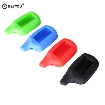 

KEYYOU 10X Key Cover B9/B6 Silicone Case for Starline B9 B6 A91 A61 V7 LCD KGB FX-5 Jaguar LCD Keychain Car Remote 2 Way Alarm