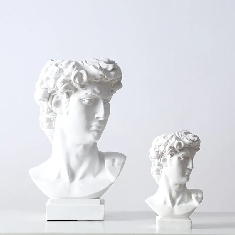 Michelangelo Buonarroti Давид головные портреты имитация смолы гипсовая ваза гостиная растения цветочный горшок украшения Ремесло M3945