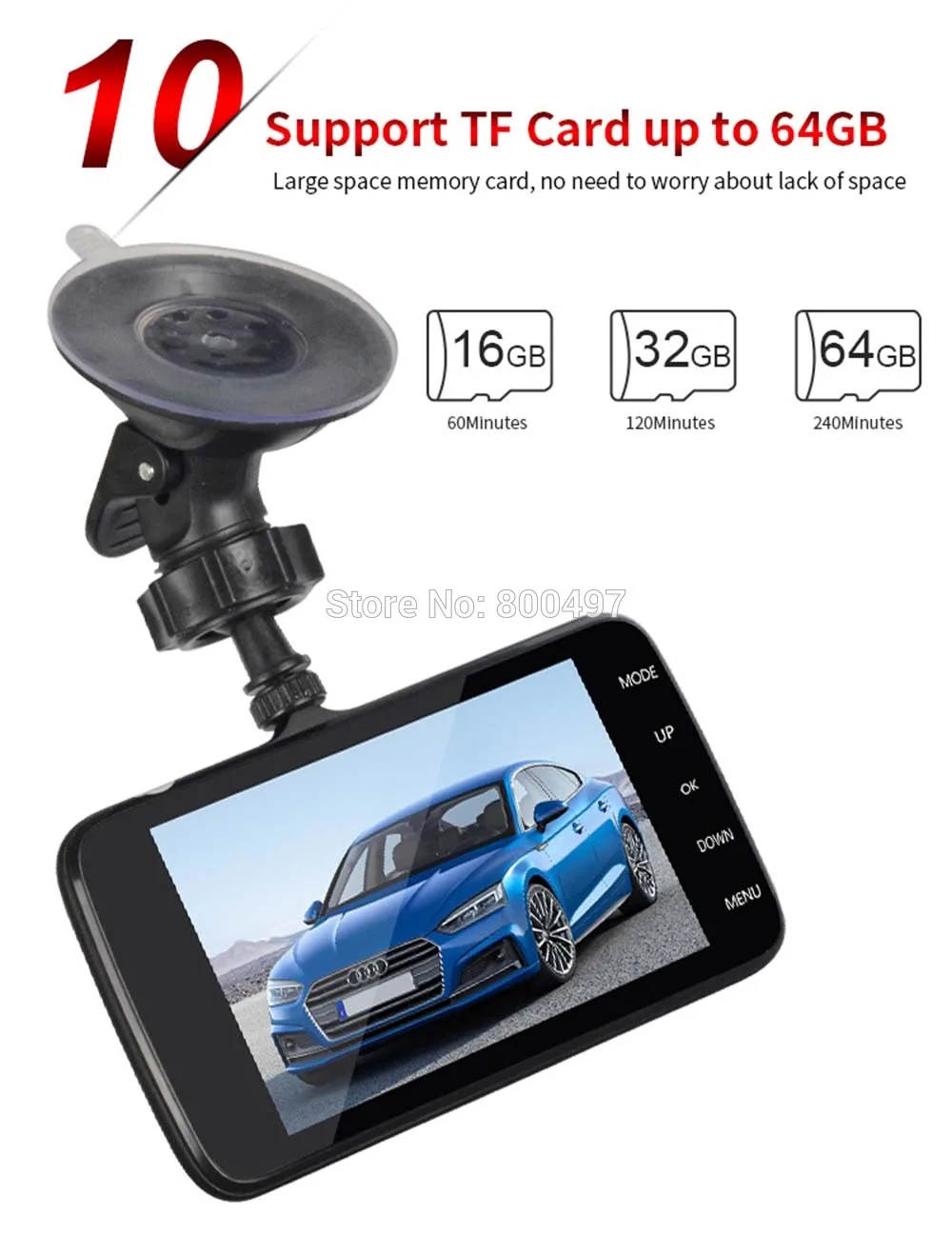 Автомобильный цифровой видеорегистратор HD 1080P " широкоугольная ips камера видеорегистратор с двойным объективом g-сенсор парковочное Обнаружение движения камера ночного видения