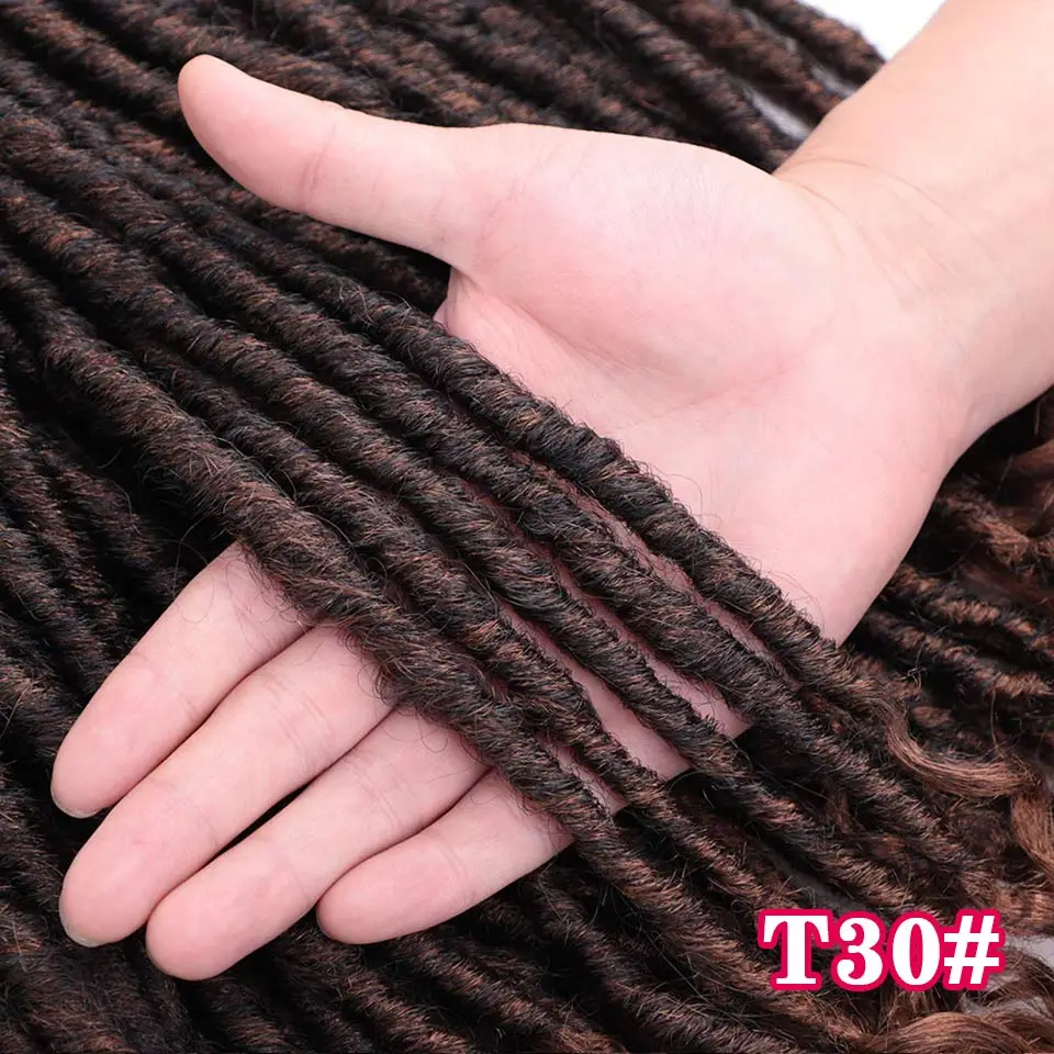 Энергичные искусственные локоны в стиле Crochet косички 16 20 дюймов мягкие натуральные синтетические волосы для наращивания 24 стойки/упаковка Goddess Dread Loc Hair - Цвет: 1B/30HL