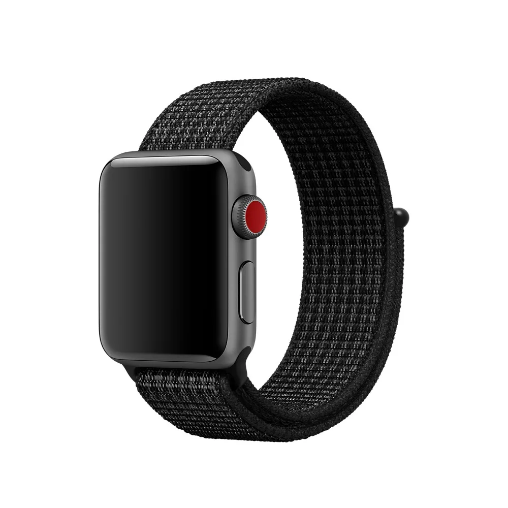 Ремешок для наручных часов Apple Watch Series 5/4/3/2/1 38 мм 42 мм нейлон дышащий сменный ремешок Спортивные петли для наручных часов Apple Watch, версии 44 мм 40 мм - Цвет ремешка: Black White