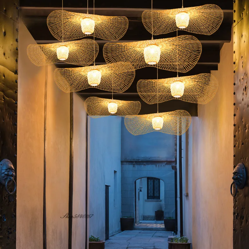 Pendant Lights Pendant Lamp Chinese Style Bamboo Pendant Lights for Dining Room Restaurant