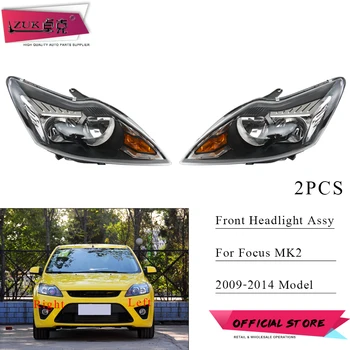

ZUK 2PCS Headlight Headlamp Head Lamp Assy For Ford Focus MK2 2009 2010 2011 2012 2013 2014 Sedan Hatchback Black Color Type