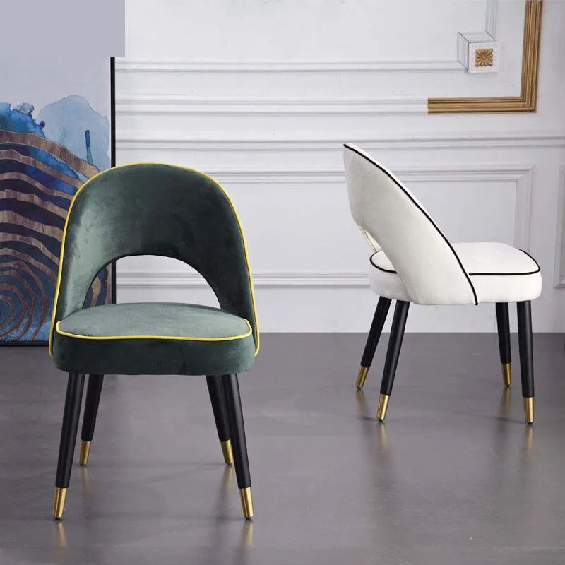 

Nordic chair solid wood single hair modern minimalist dining chair home bedroom stool back coffee shop book table