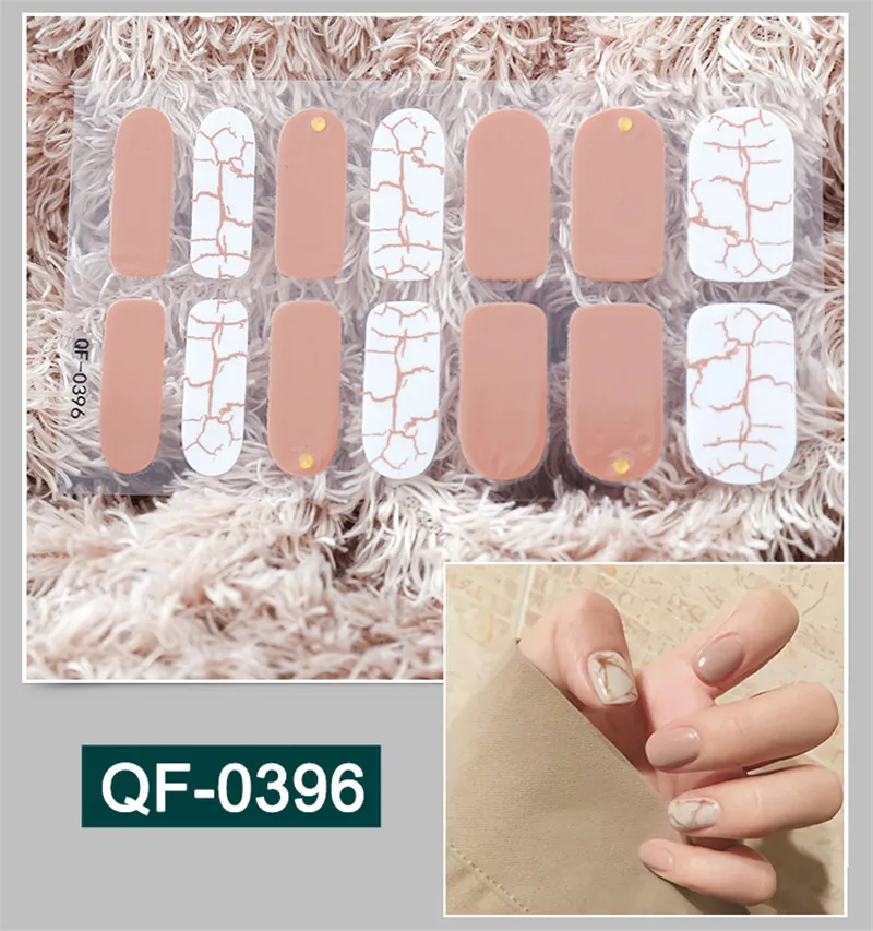 

1 Sheet Marble Nail Stickers Full Cover Nail Strips Designer Nail Decals Love Valentine's Day Style Self-Adhesive DIY At Home