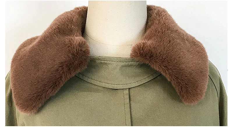 TWOTWINSTYLE лоскутный мех Женская ветровка с отворотом воротник с длинным рукавом Прямой Тренч Женский зима мода