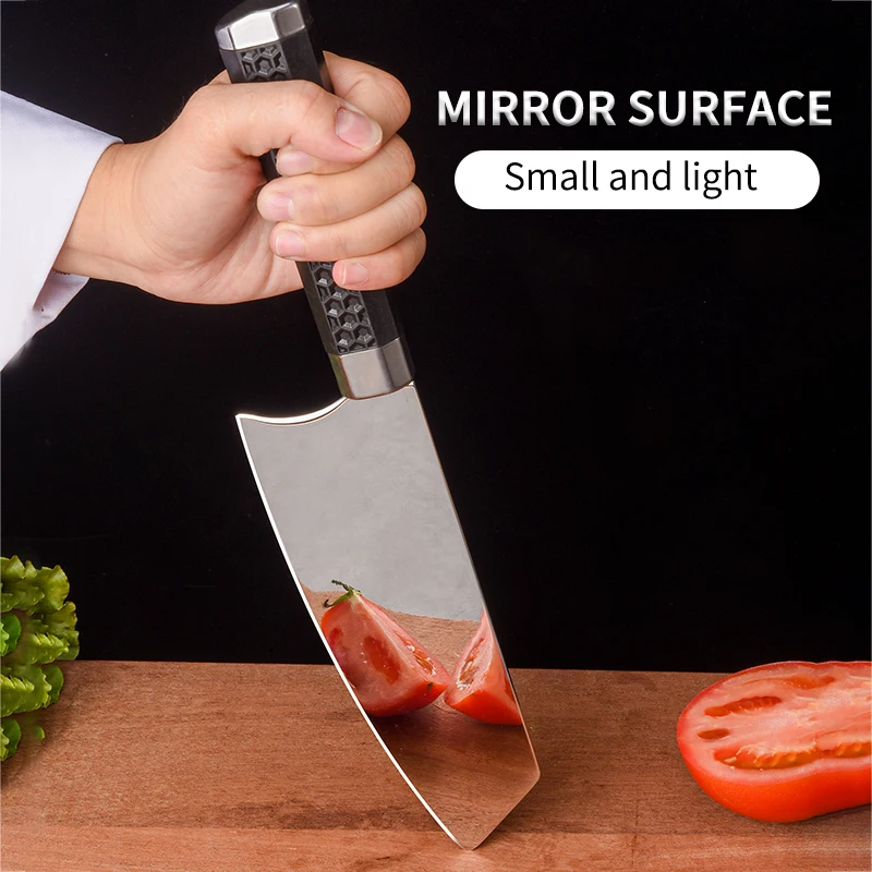 QVZ Chinese Kitchen Knife 4CR14 Stainless Steel Kitchen Knife Sharp Meat Cleaver Cooking Tool Slicing Knife Vegetable Knife
