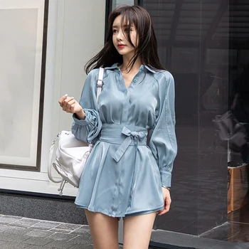 

New arrival high quality women loose basic shirt and comfortable short pant fashion wild autumn fresh lovely cute women set