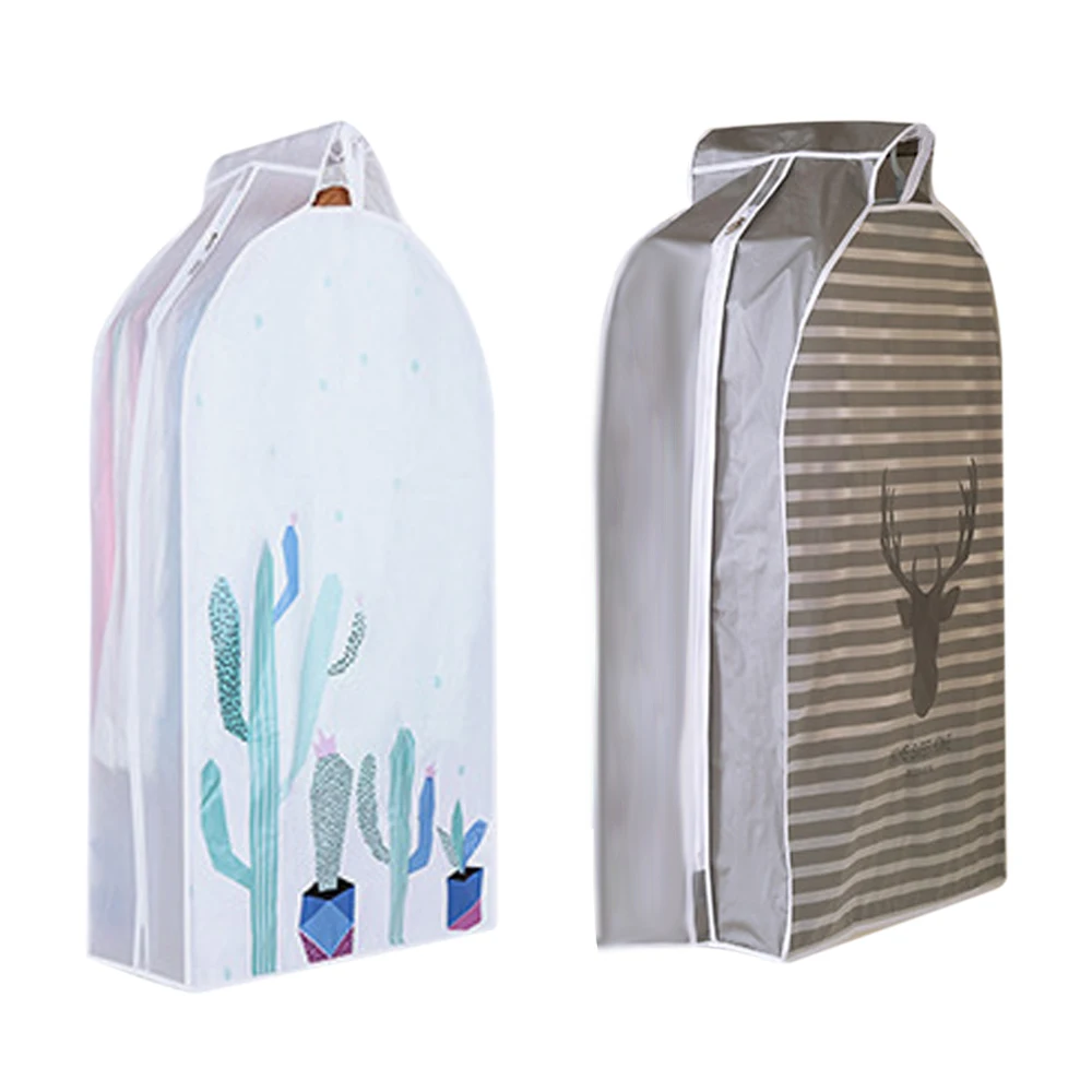 Breathable Durable Dustproof Zipper Hanging Home Clean Coat Dust Cover PEVA Clothing Garment Dress Suit Organizer