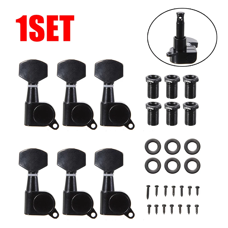 

6R Electric Guitar Tuning Pegs Tuners High Quality Keys Machine Heads Metal Material Black for Stringed Instruments Guitar Parts