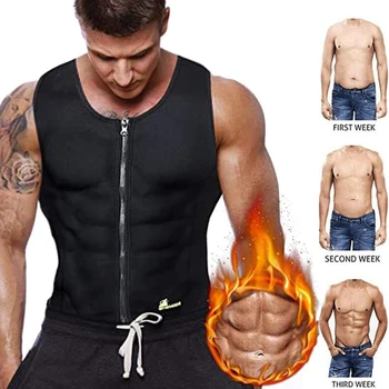 

Men Sauna Vest Sweat Waist Trainer Corset Compression Neoprene Body Shaper Tank Top Shapewear Slimming Shirt Workout Suit
