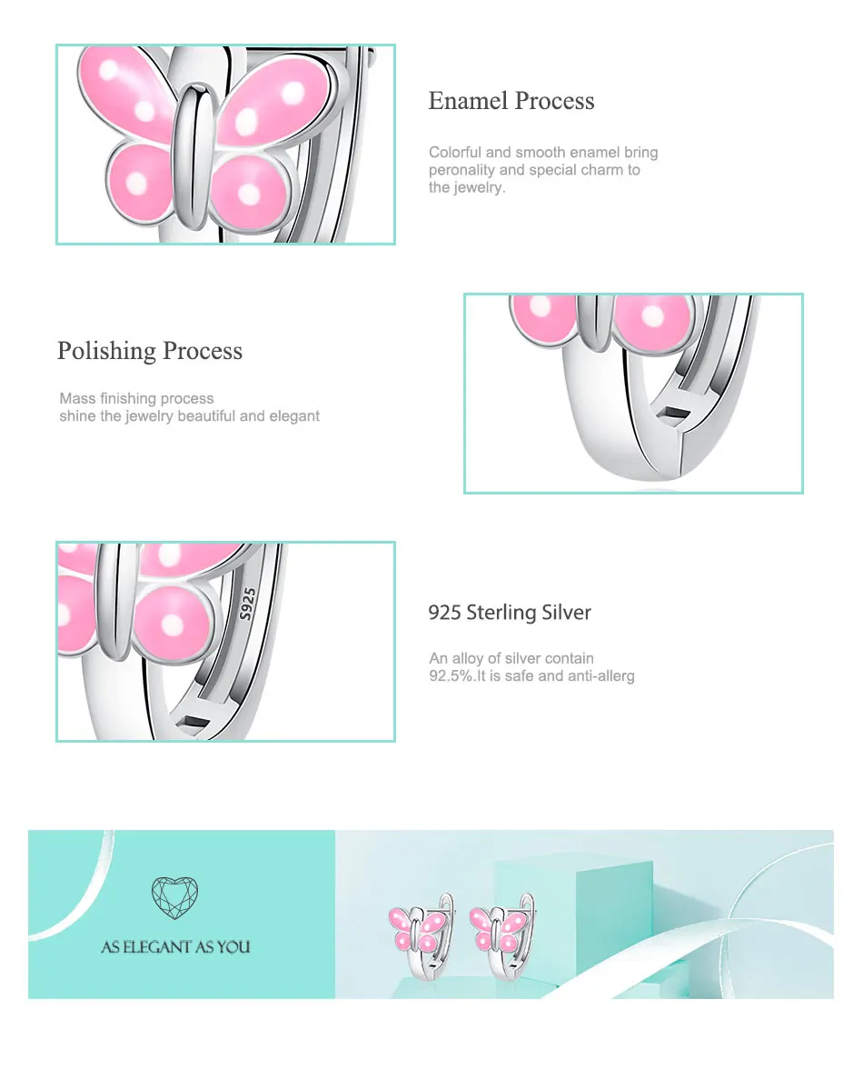 Wholesale 5PCS 925 Sterling Silver Animal butterfly Stud Earrings for Women Earrings Silver Jewelry Fashion Gift