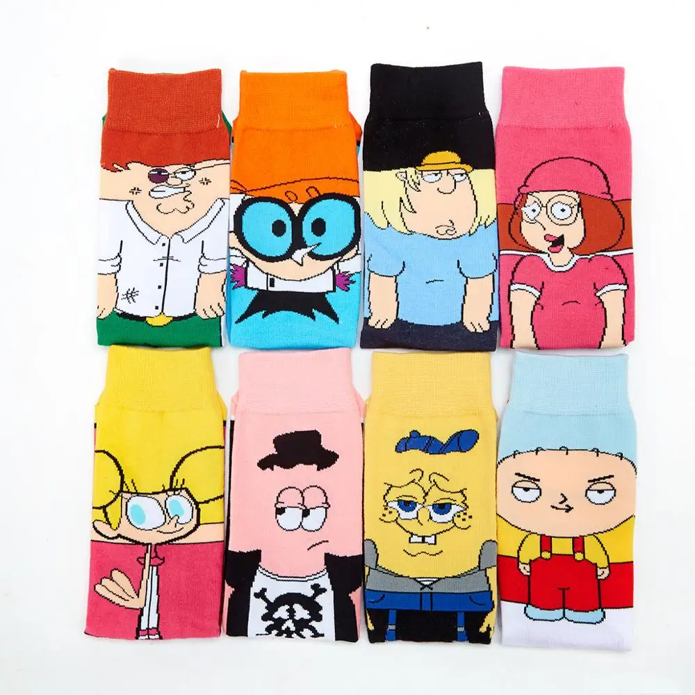 Anime nuevo imprimir la rodilla-Altos AB calcetines de moda creativa personalizada hombres Cosplay de algodón transpirable calcetín adulto Calcetines largos calcetines regalos