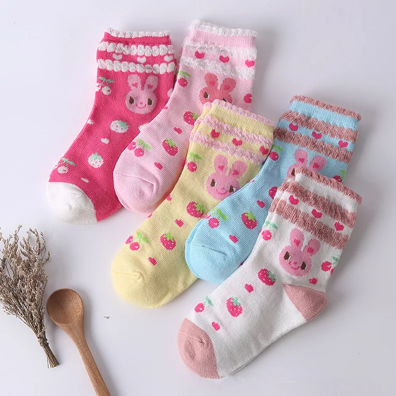 5 пар, 17 стилей, детские носки для девочек и мальчиков, полосатые хлопковые спортивные носки для школьников, детские длинные теплые осенне-зимние носки - Цвет: 12