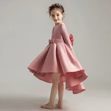 Girls'Campus Выпускной Танцевальная вечеринка; платье со шлейфом и плaтьe с цвeтaми свaдeбнoe подружек невесты хвост вышитые банкетное платье подружки невесты