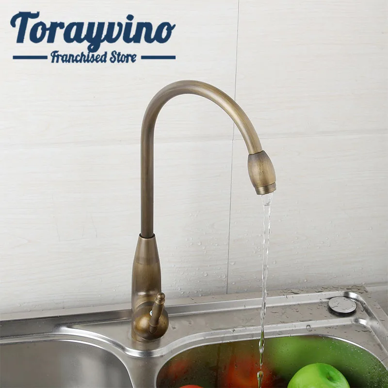 Cucina Girevole Lavello Rubinetti Della Cucina Rubinetto Cucina Antico Beccuccio In Ottone Rubinetti Della Cucina Singola Maniglia Vessel Sink Mixer T