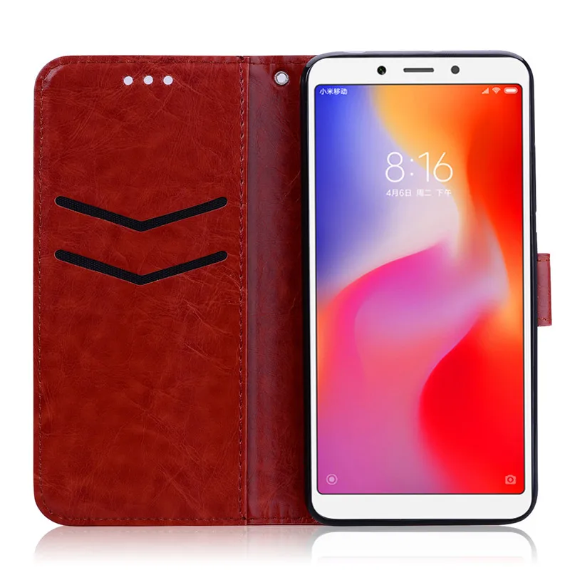 Кожаный флип-чехол для Xiaomi Redmi 6A телефона бумажник чехол для телефона для Xiaomi Redmi 6A держатель для карт чехол книжка Funda Redmi 6A чехол