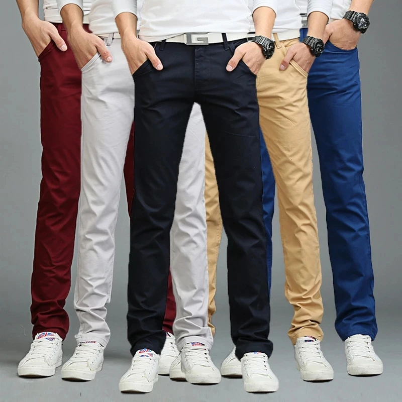Pantalones clásicos informales para hombre, Jeans elásticos de algodón, cómodos, modernos, para primavera y otoño, 8 colores
