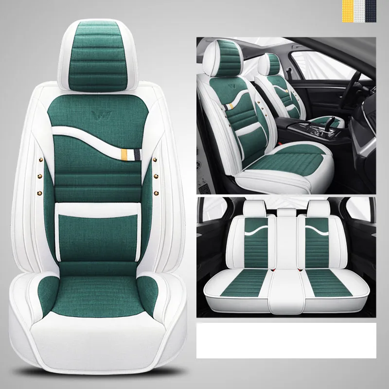 Льняные автомобильные чехлы на сиденья для kia ceed jd sportage rio 3 4 x line soul seltos cerato 2 picanto
