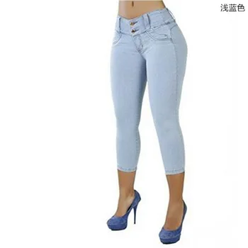 

Cross-Border New Style 2018 European And American-Style Slim Fit Capris Jeans