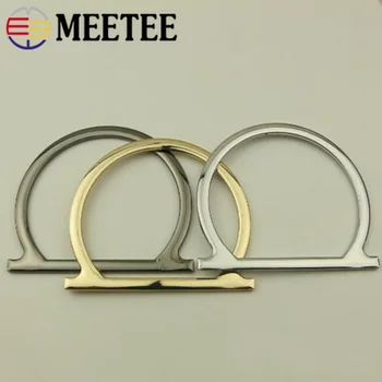 

Meetee 2/6pcs ID8.5cm Metal Bag Handles Buckle Purse Frame Hand Pull O Ring Hook DIY Luggage Parts Hardware Accessories BF407