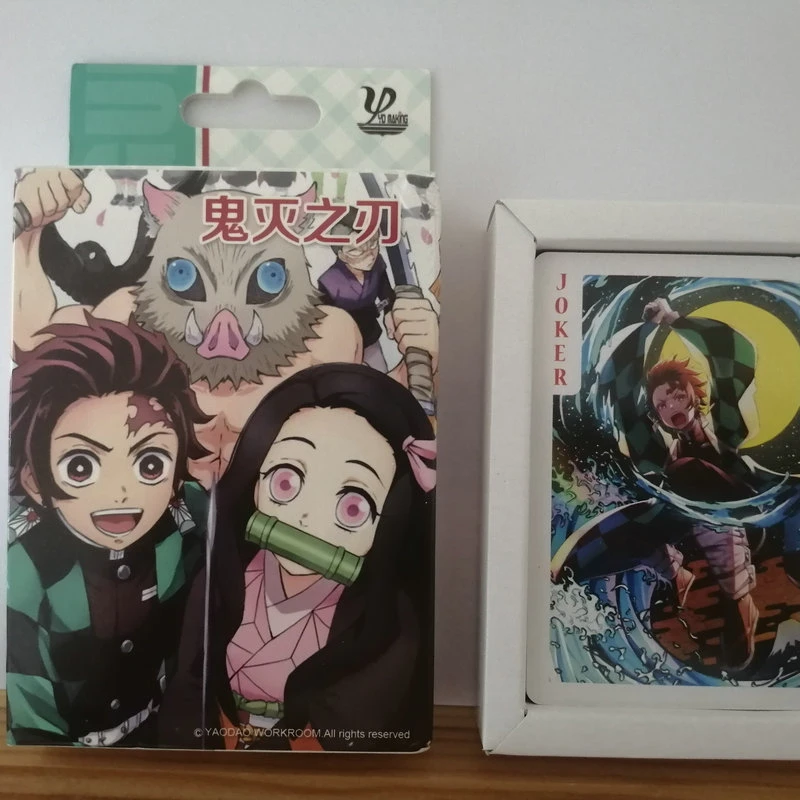 

Anime Demon Slayer Kimetsu No Yaiba Cosplay Playing Cards Cartoon Deck Poker Cards Party Board With Box Gift Collection