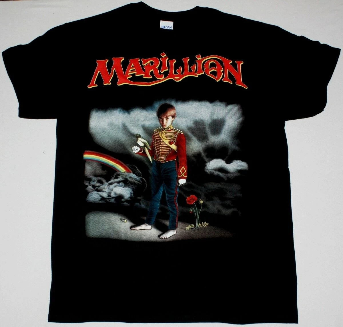 Мужская и женская футболка MARILLION черная с пропущенным детством модная унисекс в