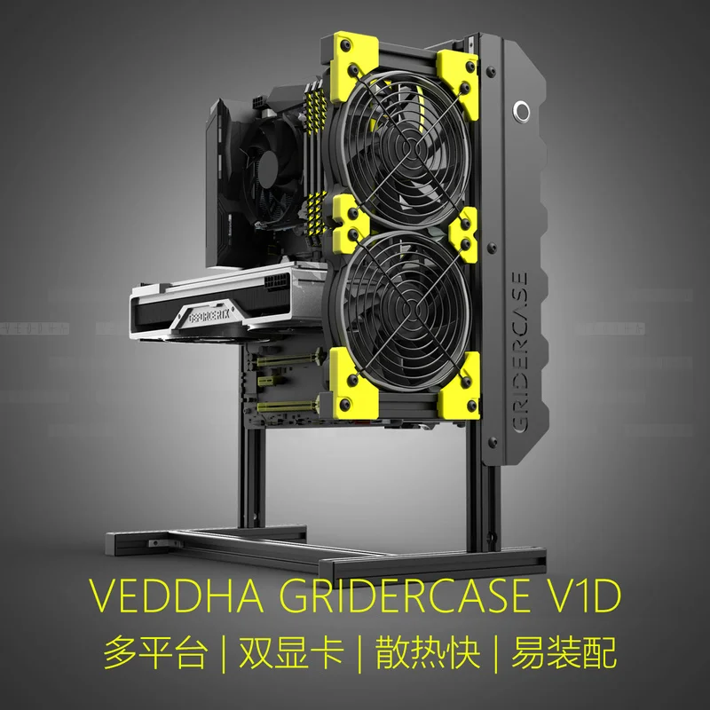 

Open Air PC Test Bench Mini ITX Matx ATX Aluminium Game Vertical Frame DIY Kit Water Cooling Overclock Case PCI HD SSD Fan