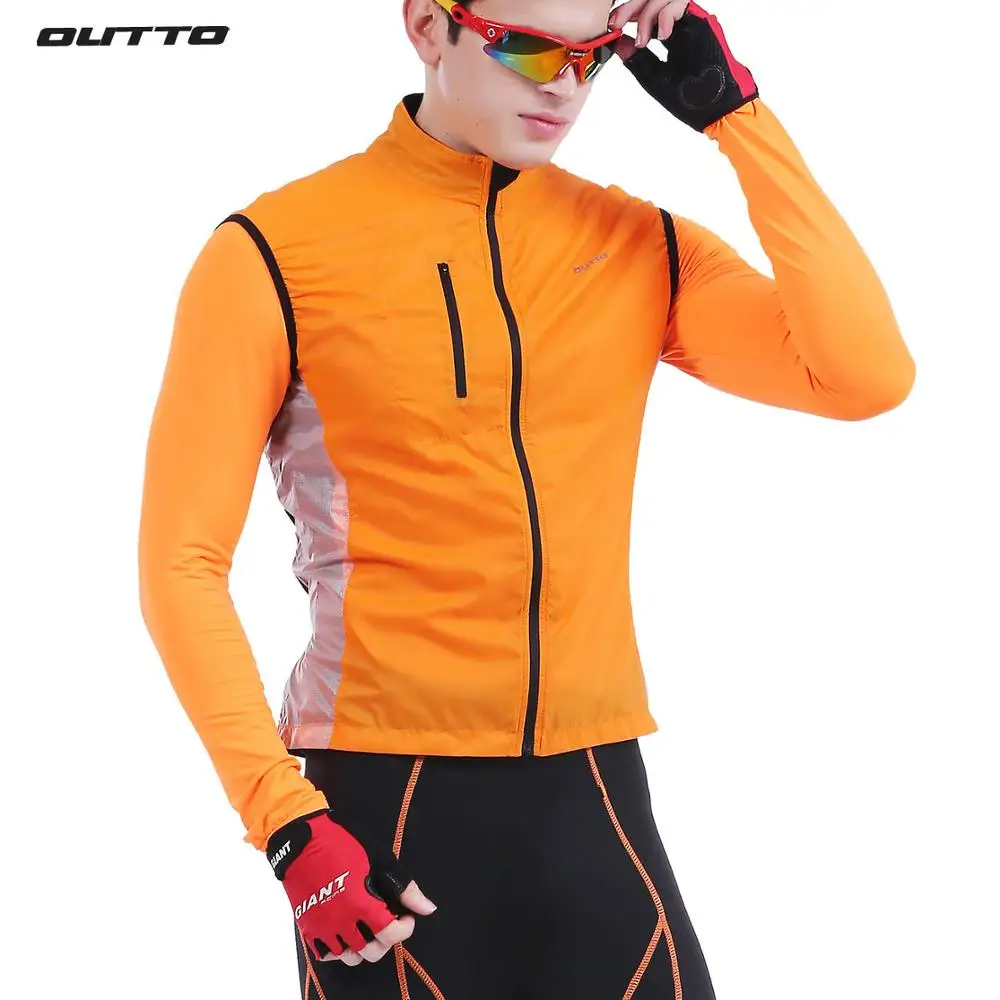 

Outto men's sleeveless reflective cycling windbreaker breathable windproof bike gilet