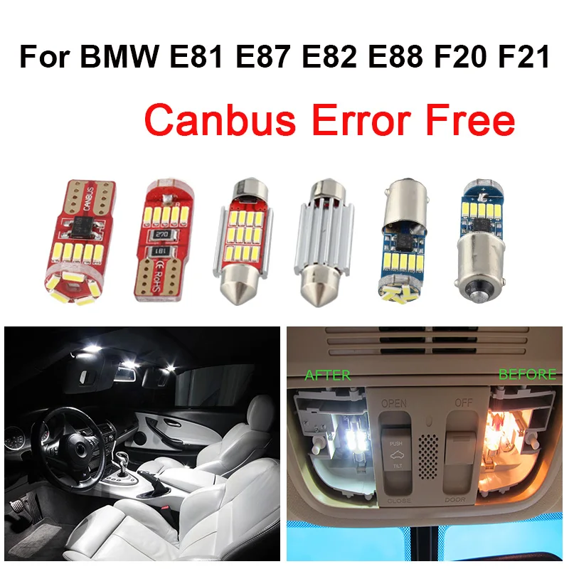 Белый Canbus безотказный Автомобильный светодиодный светильник с картой для салона
