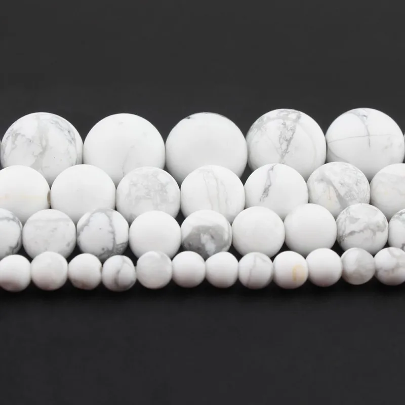 Натуральный Матовый полированный матовый белый бирюзовый говлит камень Бусины Forst круглые свободные бусины для самостоятельного изготовления ювелирных изделий 4 6 8 10 мм