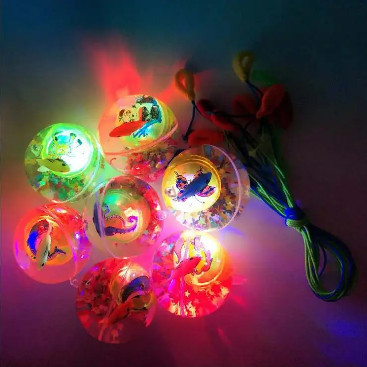 Вспышка хрустальный шар Сияющий эластичный мяч с веревкой йо-йо детский YO-YO разноцветный прыгающий мяч