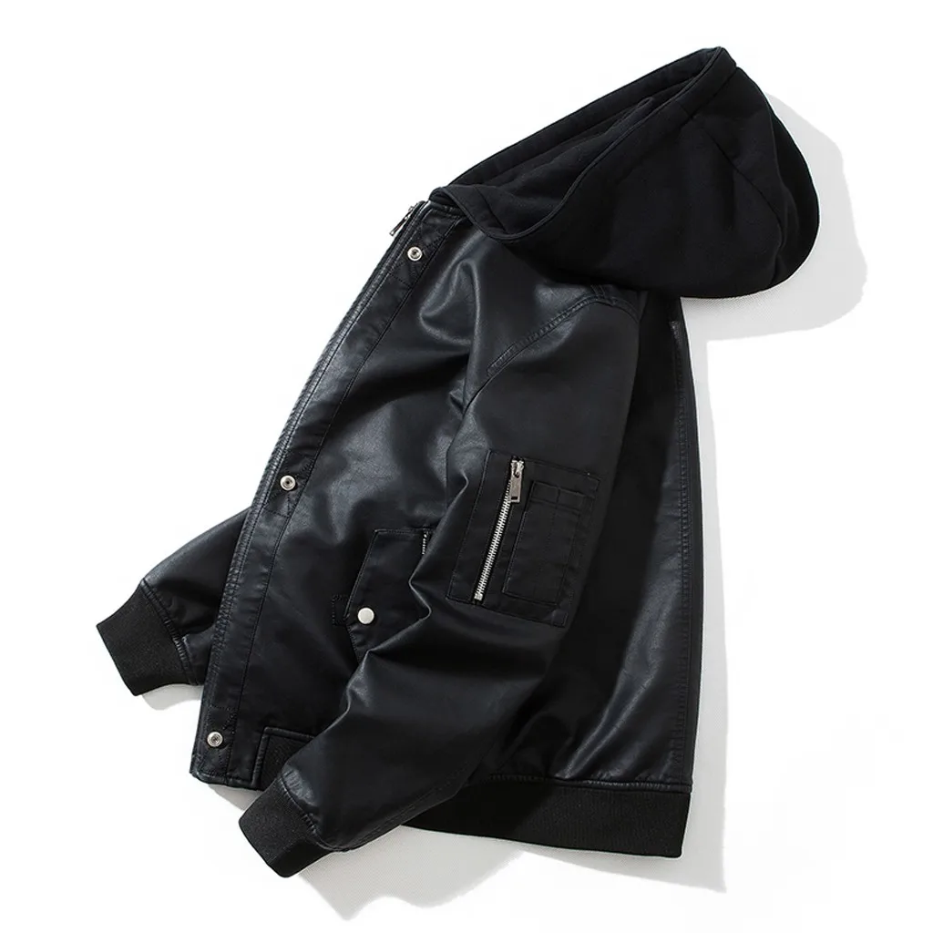 Chaquetas hombre, мужская кожаная куртка, осень и зима, Байкерская, мотоциклетная, на молнии, повседневная верхняя одежда, пальто, зимняя мужская куртка