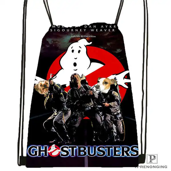 Custom ghostbusters походная сумка на шнурке милый рюкзак для детей(черная спинка) 31x40 см#20180611-02-81