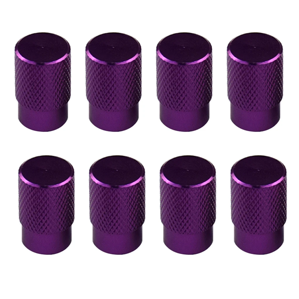8pcs Automatic Car Bicycle Wheel Tire Valve Stems Cap Dustproof Cover Purple