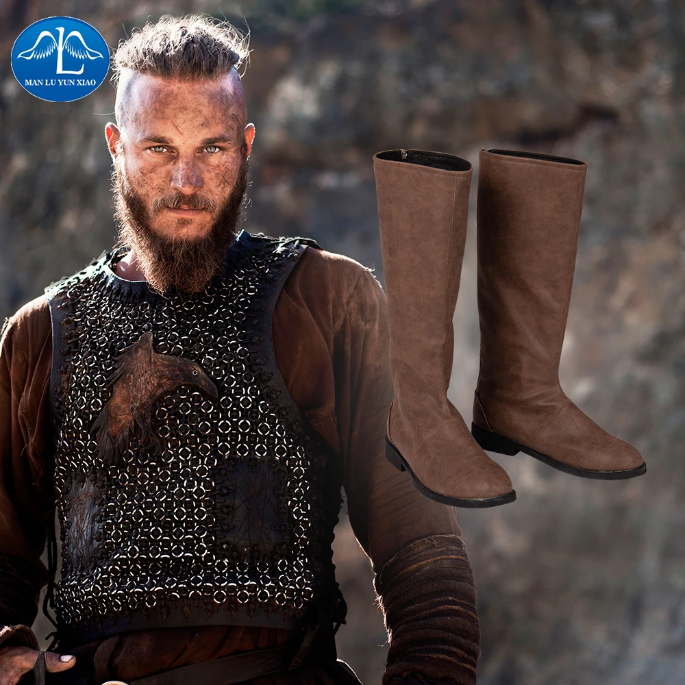 Manluyunxiao Ragnar Lothbrok/высокие сапоги для костюмированной вечеринки Обувь викингов