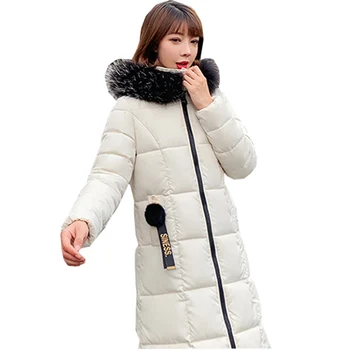 

Winter Jacket New Long Female Causal Jacket winter long over-the-knee heavy hair brought down jacket down parka women 901
