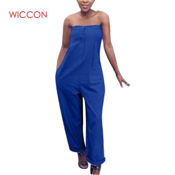

Sexy Off Shoulder Jumpsuit Romper Women Button Jumpsuit Playsuit Rompers Summer Solid Overalls