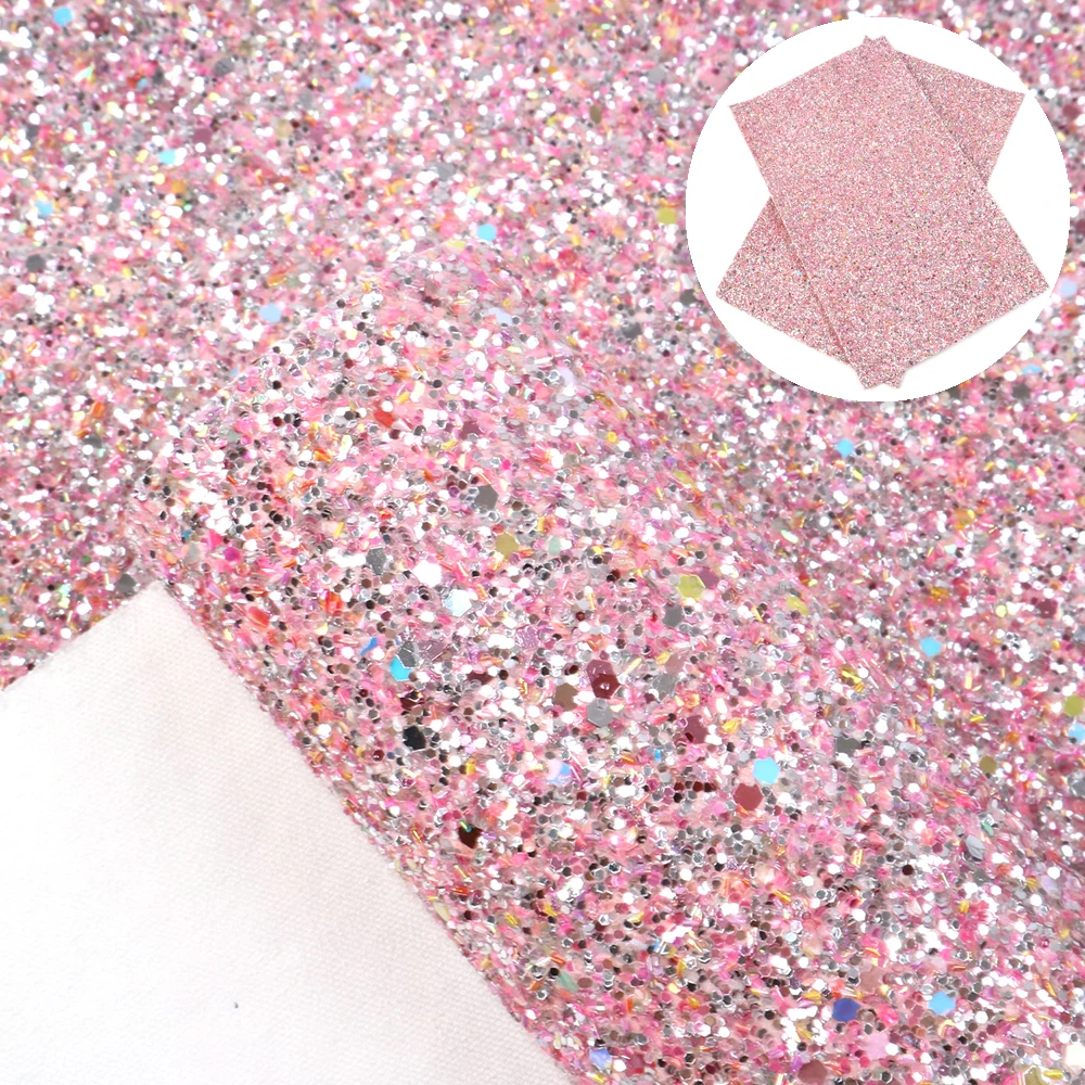 David accessories 20*34cm Chunky Glitter Sequins Synthetic Leather Fabrics for Patchwork for Bow DIY Handmade Materials,1Yc8248 - Цвет: 1095402011