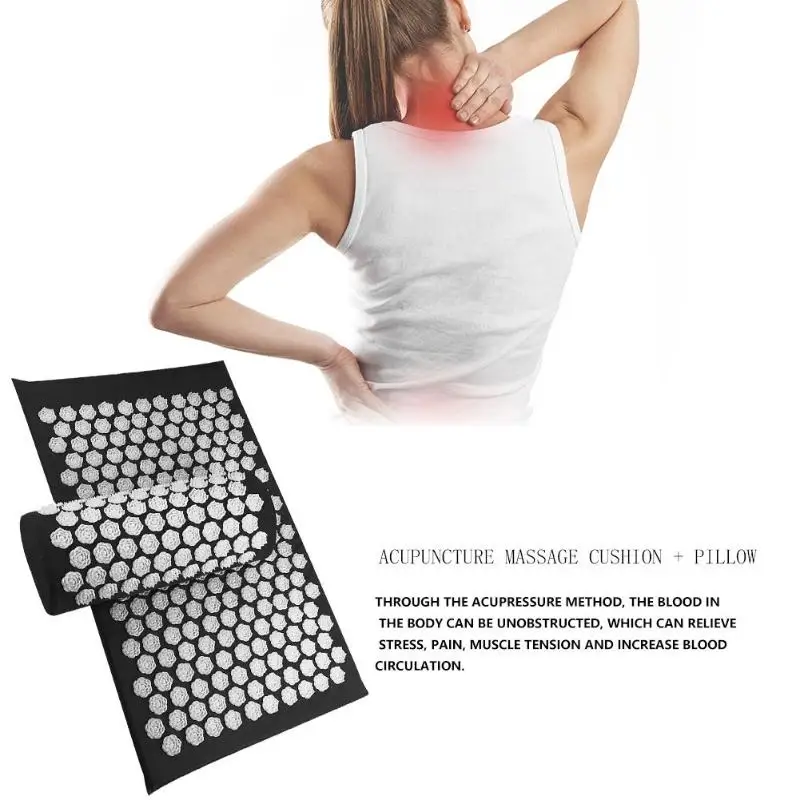 66*42CM Lotus Acupuncture Massage Pads Relief Body Stress Pain Acupressure Cushion Pillow Bed Pilates Yoga Massager Cushion Pain