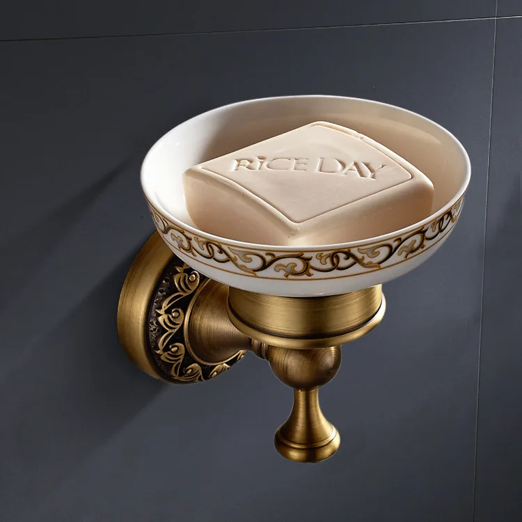 

Wenzhou Economic Development Zone Vintage Bathroom Copper Storage Shelf la si zao Rack Hotel Bathroom Wall Hangers Soap Dish