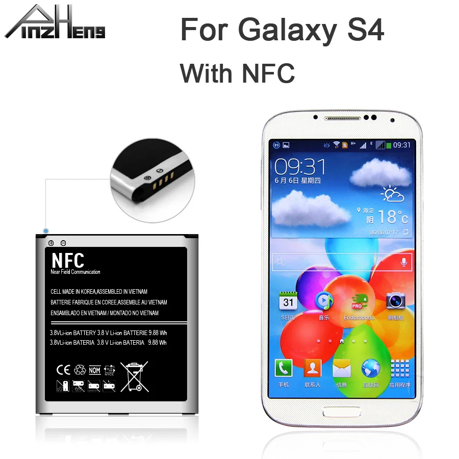 Аккумулятор PINZHENG B600BE для Samsung Galaxy S4 i9500 i9505 i337 i545 i9295 e330s Сменный аккумулятор