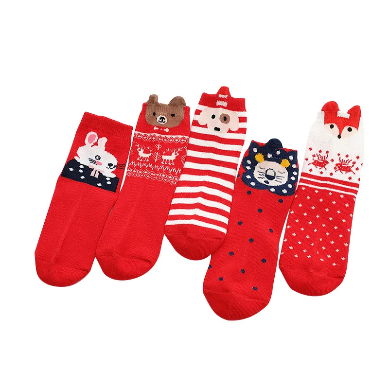 

5Pairs / Lot Children's Socks CartoonCotton Baby Socks 1-12 Years Old christmas clothes christmas socks kids