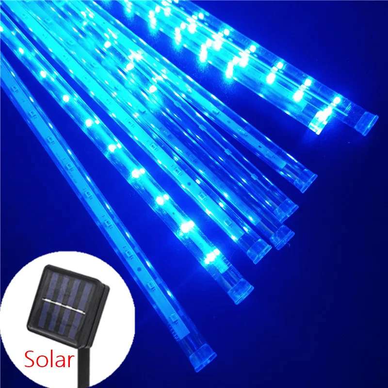 solar powered street lights 8 Tubes 30cm 50cm Solar Light Outdoor Led Meteor Shower Rain String Lights for Garden Decoration Waterproof Christmas Tree Decor best solar lights Solar Lamps