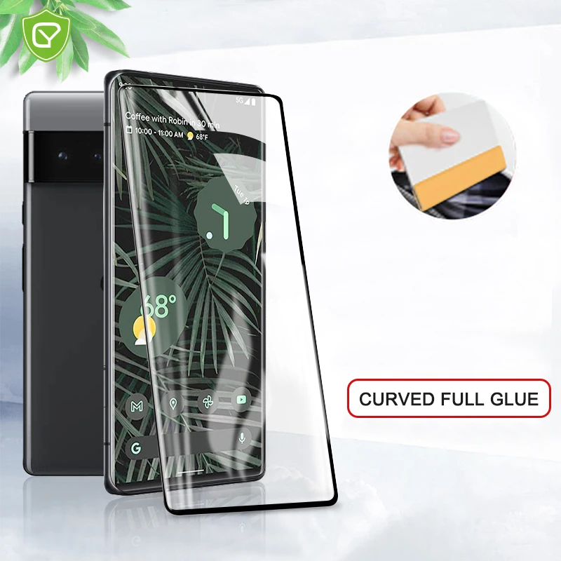 Изогнутое закаленное 3d-стекло с полным клеем для Google Pixel 6 pro Защитная пленка